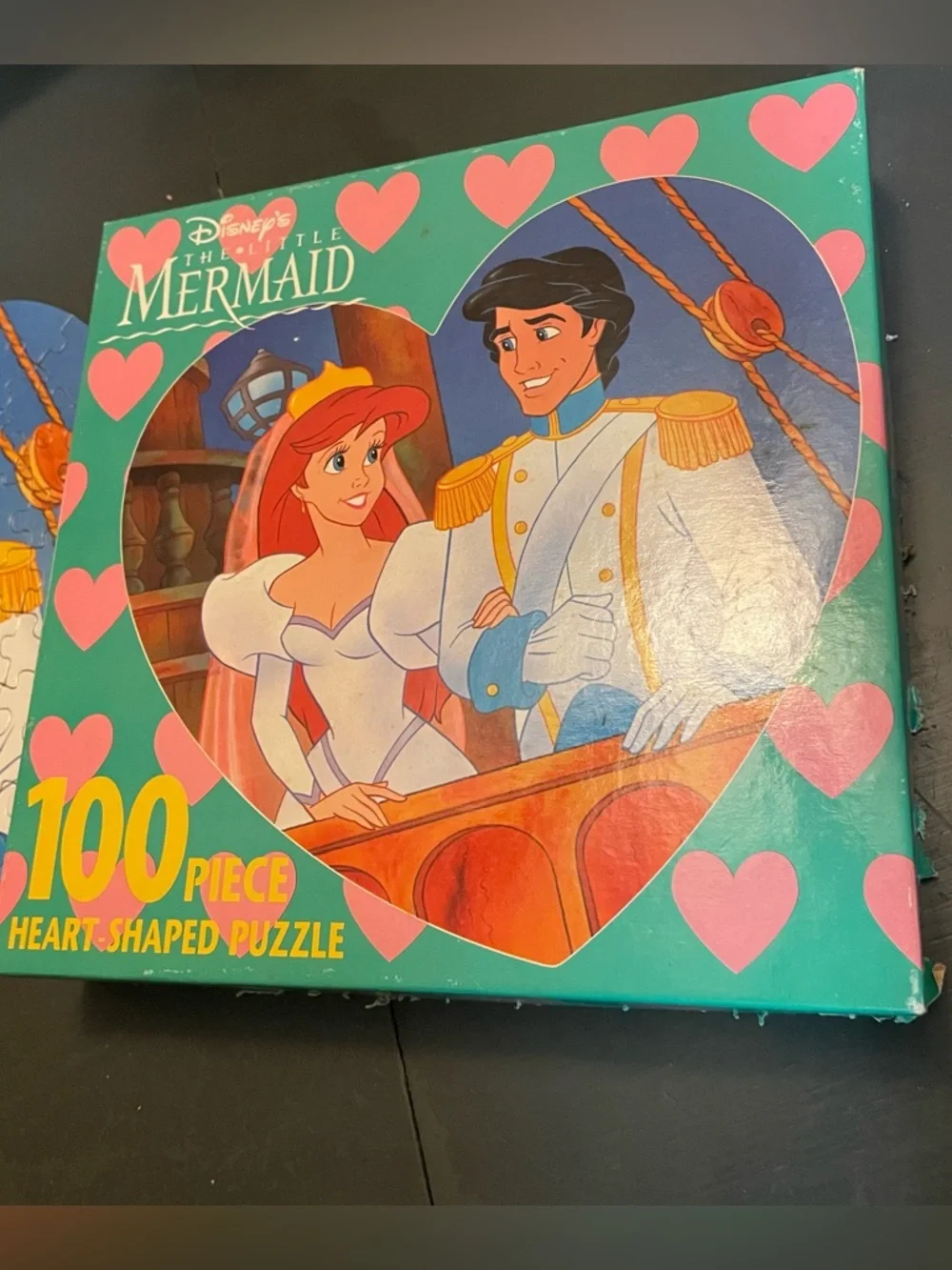 Disney The Little Mermaid Heart-Shaped Puzzle Rare Aerial Eric 100 pieces VTG